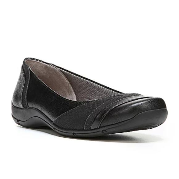 "LifeStride Women's Dig Ballet Flat, Black Kylie/Rattle, Size 8.5W" MSRP $59 - Picture 1 of 6